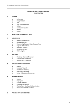 ONA Constitution - Orange Netball Association Inc