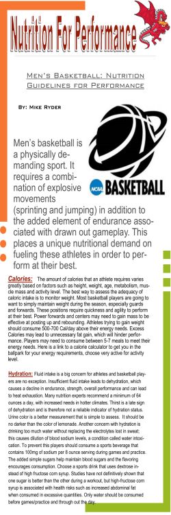 Basketball Nutrition &ndash; Mike Ryder