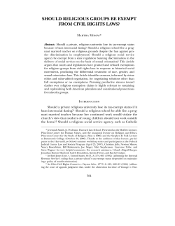 should religious groups be exempt from civil rights laws?