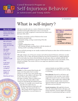 Self-Injurious Behavior - Counseling Center &middot; Lafayette College
