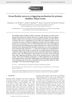 Ocean Rossby waves as a triggering mechanism for primary