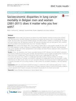 Socioeconomic disparities in lung cancer mortality in Belgian men