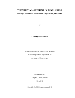 militia movement in Bangladesh - Biblioth&egrave;que et Archives Canada