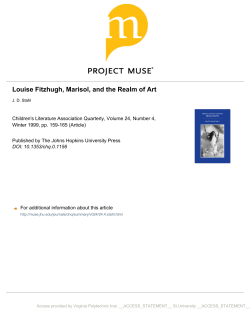 Louise Fitzhugh, Marisol, and the Realm of Art