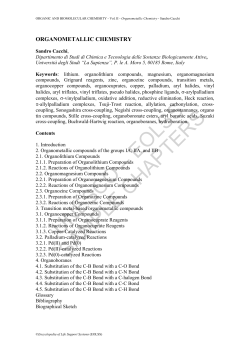 Organometallic Chemistry