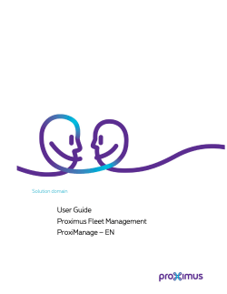 User Guide Proximus Fleet Management ProxiManage &ndash; EN