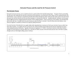 Extrusion Process and the need for Air Pressure Control