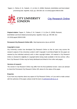 Food-related attentional bias and dietary restraint in Britain, Greece