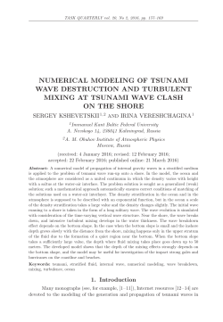 numerical modeling of tsunami wave destruction and turbulent