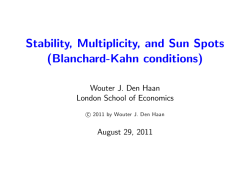 Stability, Multiplicity, and Sun Spots (Blanchard