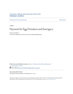 Payment for Egg Donation and Surrogacy