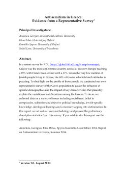 Antisemitism in Greece - Osservatorio Antisemitismo