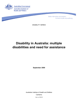 Disability in Australia: multiple disabilities and need for assistance