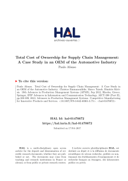 Total Cost of Ownership for Supply Chain Management: A Case