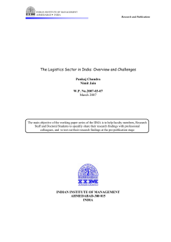 The Logistics Sector in India: Overview and Challenges