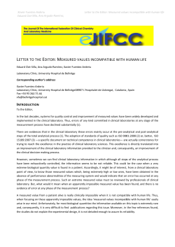 letter to the ed itor: mea asured v values inc compatib ble with