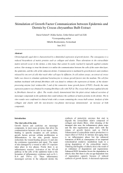 Stimulation of Growth Factor Communication between Epidermis