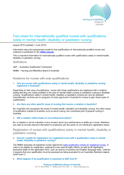 Fact sheet for internationally qualified nurses with qualifications