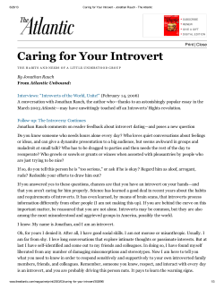 Caring for Your Introvert
