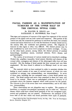 facial paresis as a manifestation of the cervical spinal cord.