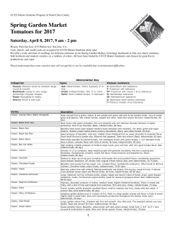 Printer-friendly tomato list - UC Master Gardeners of Santa Clara