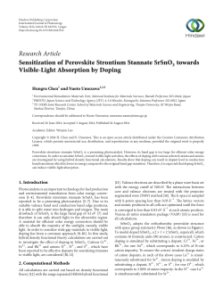 Sensitization of Perovskite Strontium Stannate SrSnO3 towards