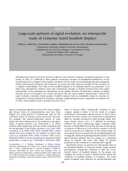 ARTICLES Large-scale patterns of signal evolution: an interspecific
