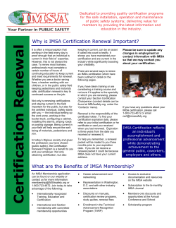 Certifica tion Ren ewal - International Municipal Signal Association