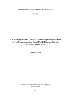 An Investigation of Celsius` Pioneering Determination of the