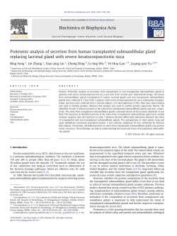 Proteomic analysis of secretion from human transplanted