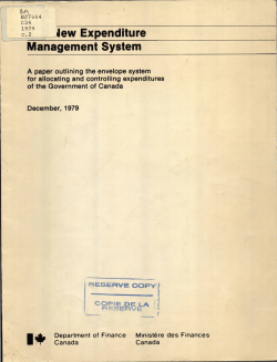 The new expenditure management system a paper outlining the