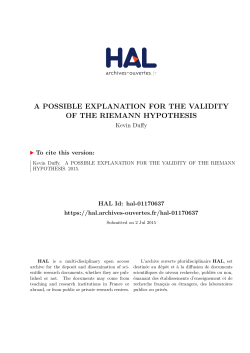 a possible explanation for the validity of the riemann hypothesis
