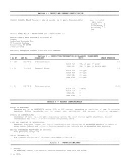 PRODUCT NUMBER: RAIN Mixed 3 parts water to 1 part Concentrate