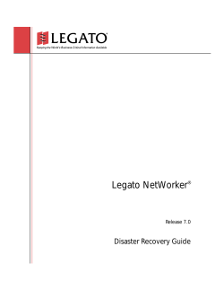 Legato Networker 7.0 Disaster Recovery Guide