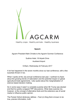 SPEECH: President`s address to summer conference