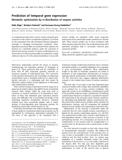 Prediction of temporal gene expression