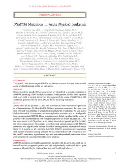 DNMT3A Mutations in Acute Myeloid Leukemia