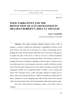 folk narratives and the reflection of (utu) humanness in