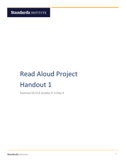 Read"Aloud"Project" Handout"1"