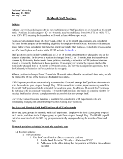 10-Month Staff Positions