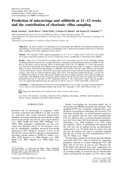 Prediction of miscarriage and stillbirth at 11&ndash;13 weeks and the