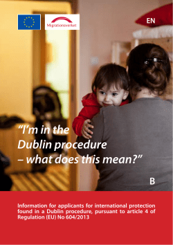 I`m in the Dublin procedure &ndash; what does this mean?