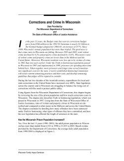 Corrections and Crime in Wisconsin