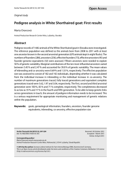 Pedigree analysis in White Shorthaired goat