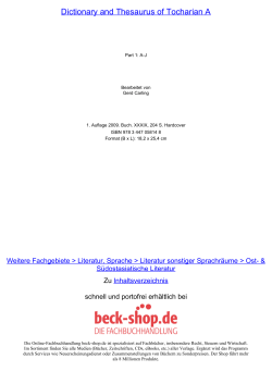 Dictionary and Thesaurus of Tocharian A