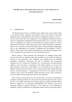 Brazilian transfer pricing rules