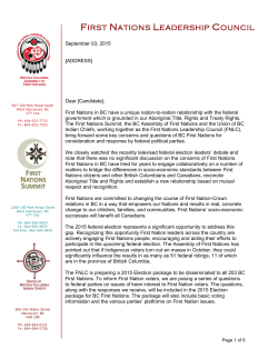 Sept. 3, 2015 FNLC letter to federal party leaders