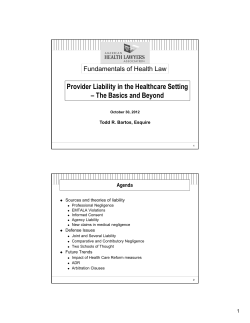 Provider Liability in the Healthcare Setting