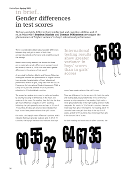 in brief... Gender differences in test scores