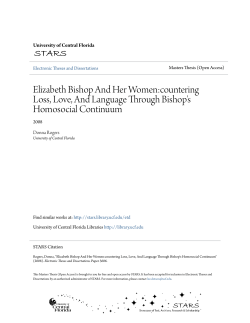 Elizabeth Bishop And Her Women:countering Loss, Love